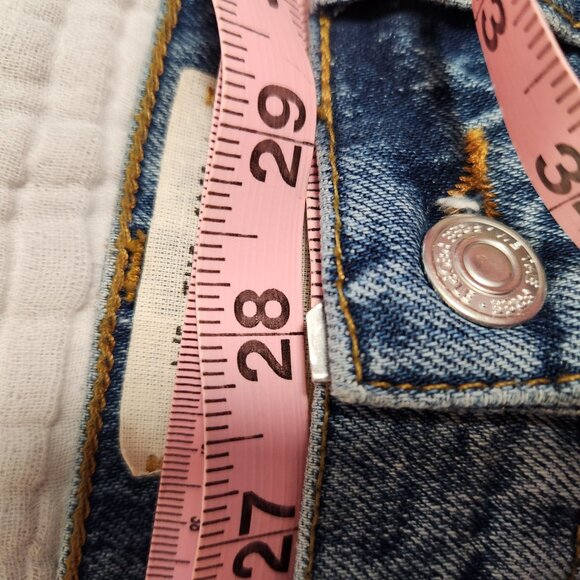 We The Free | High Waisted Button Fly Raw Hem Skinny Jeans Sz 28 - Picture 8 of 16